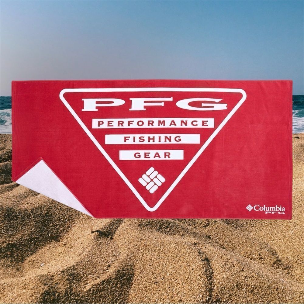 Columbia Performance Fishing Gear Triangle Logo Beach Towel- Red